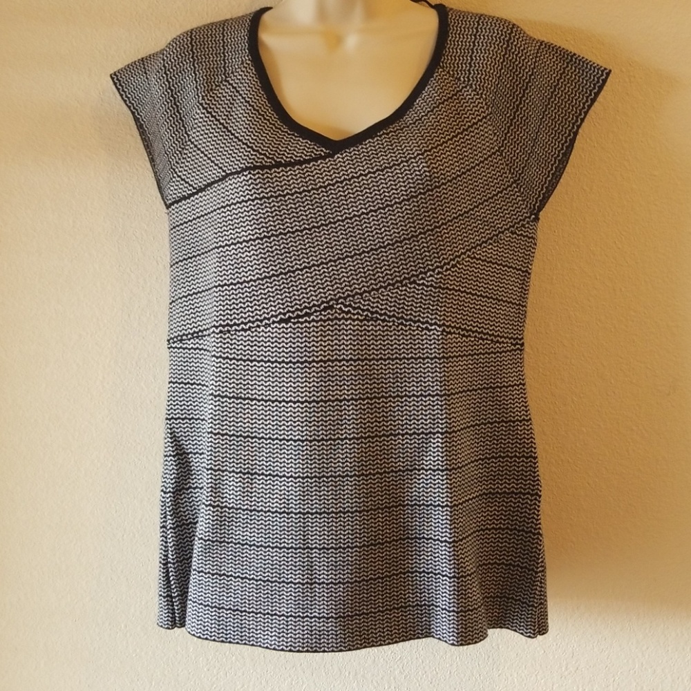 ❣Cable & Gauge Black White Blouse❣
